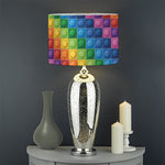 Colorful Plastic Building Blocks Print Drum Lamp Shade