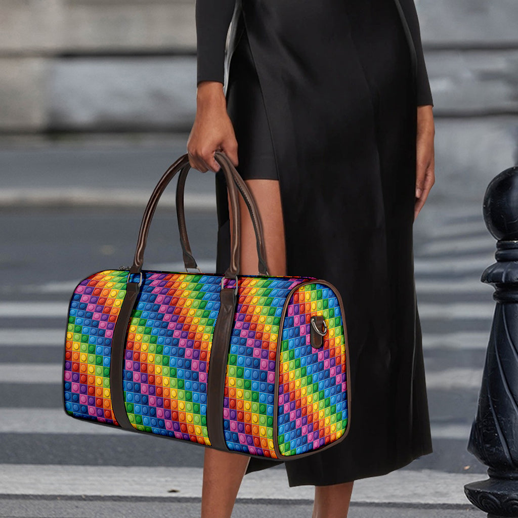 Colorful Plastic Building Blocks Print Duffle Bag