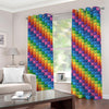 Colorful Plastic Building Blocks Print Grommet Curtains