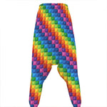 Colorful Plastic Building Blocks Print Hammer Pants