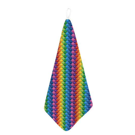 Colorful Plastic Building Blocks Print Hand Towel