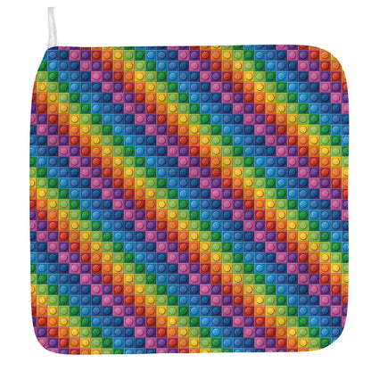 Colorful Plastic Building Blocks Print Hand Towel