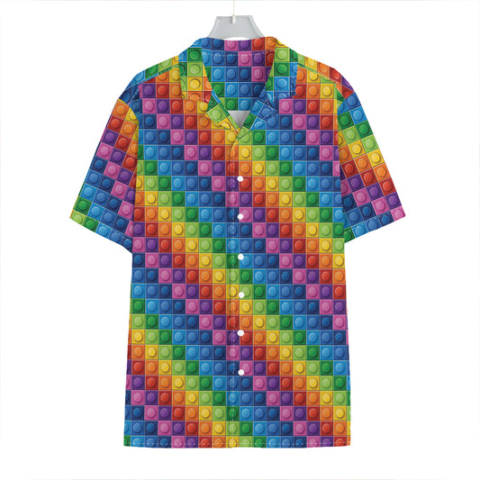 Colorful Plastic Building Blocks Print Hawaiian Shirt