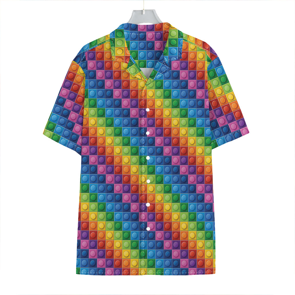 Colorful Plastic Building Blocks Print Hawaiian Shirt