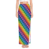 Colorful Plastic Building Blocks Print High Slit Maxi Skirt