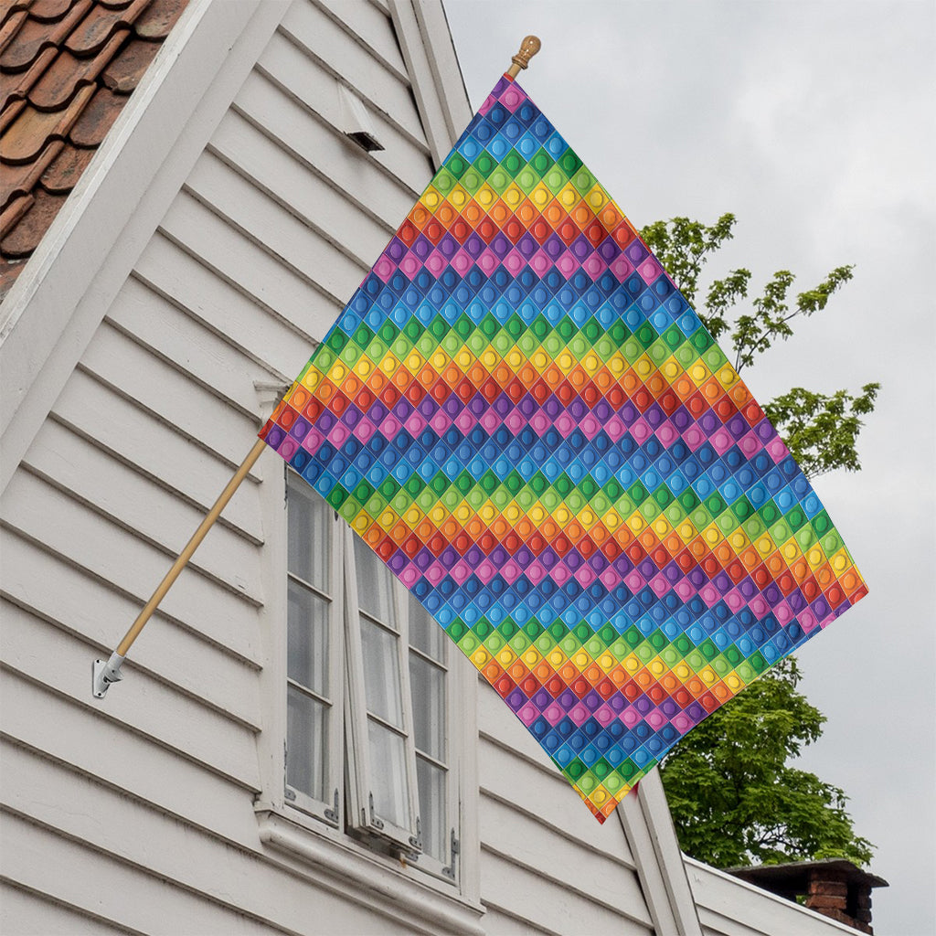 Colorful Plastic Building Blocks Print House Flag