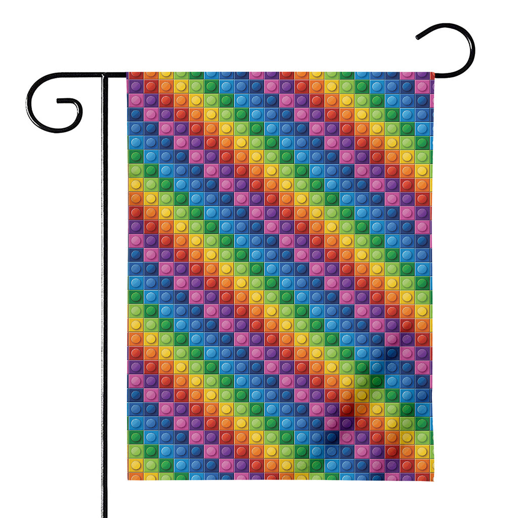 Colorful Plastic Building Blocks Print House Flag