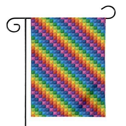 Colorful Plastic Building Blocks Print House Flag