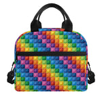 Colorful Plastic Building Blocks Print Insulated Lunch Bag