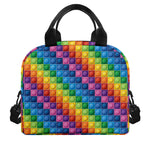 Colorful Plastic Building Blocks Print Insulated Lunch Bag