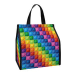 Colorful Plastic Building Blocks Print Insulated Lunch Tote