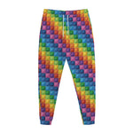 Colorful Plastic Building Blocks Print Jogger Pants