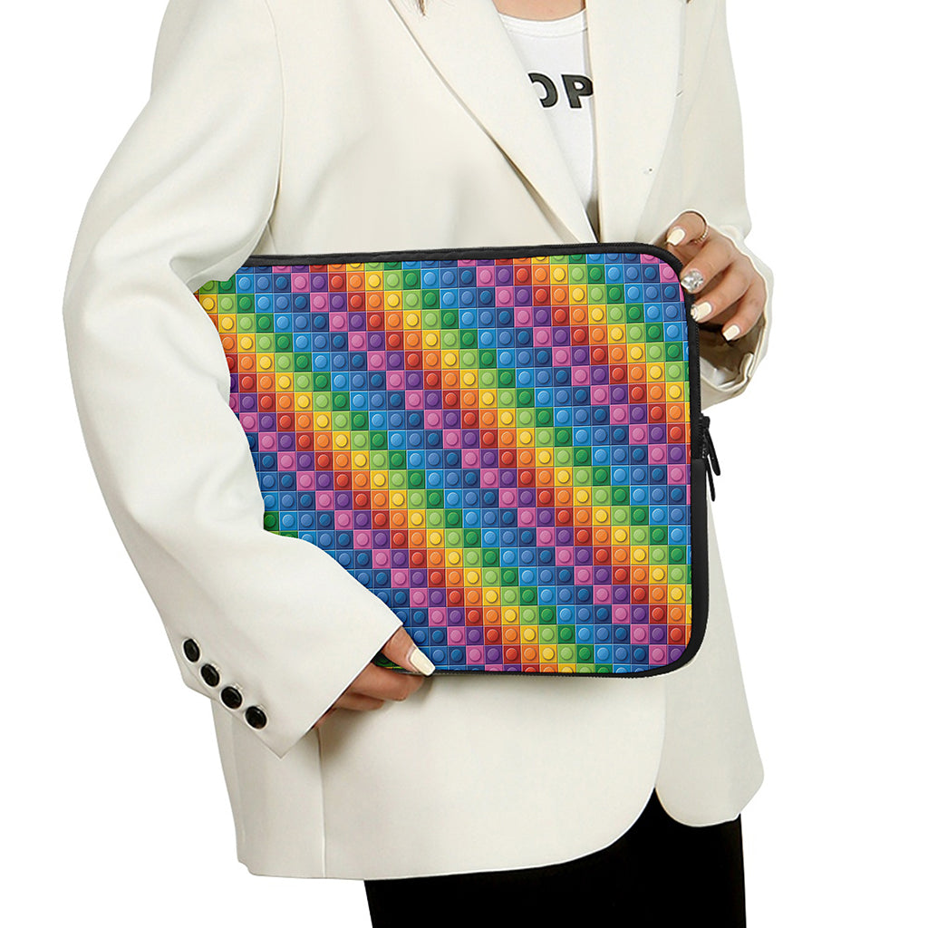 Colorful Plastic Building Blocks Print Laptop Sleeve