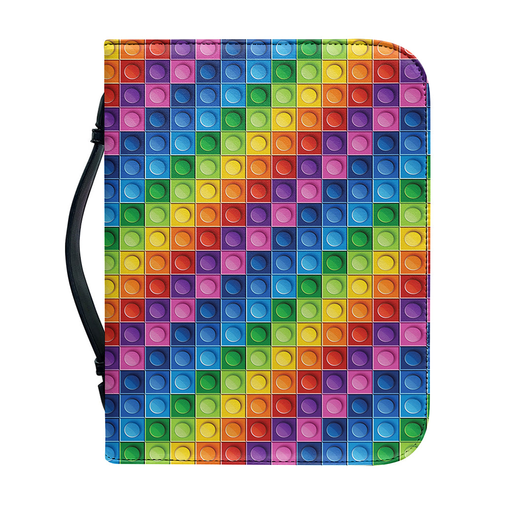 Colorful Plastic Building Blocks Print Leather Bible Cover