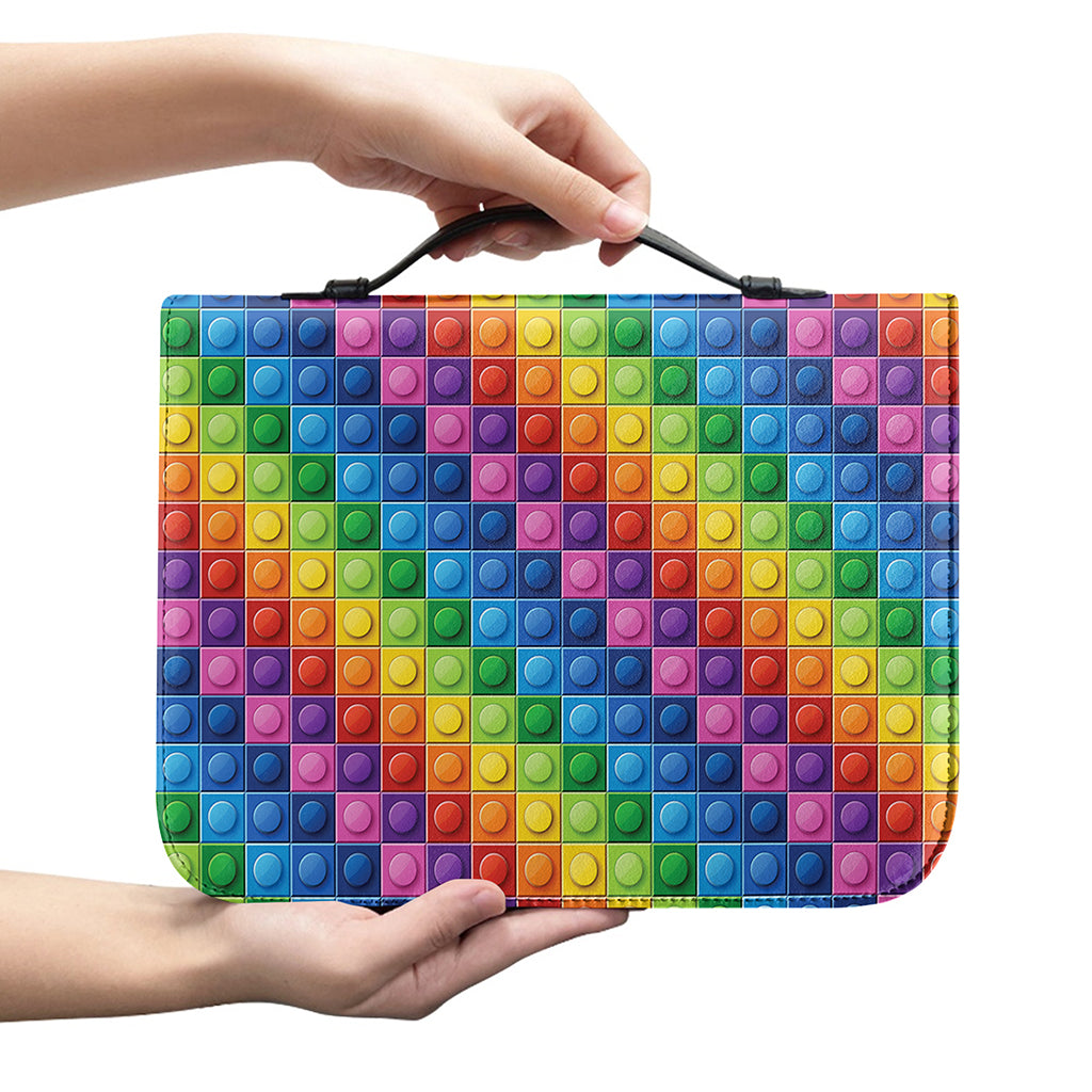 Colorful Plastic Building Blocks Print Leather Bible Cover