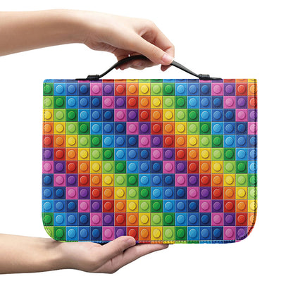 Colorful Plastic Building Blocks Print Leather Bible Cover