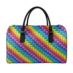 Colorful Plastic Building Blocks Print Leather Duffle Bag