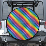 Colorful Plastic Building Blocks Print Leather Spare Tire Cover