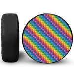 Colorful Plastic Building Blocks Print Leather Spare Tire Cover