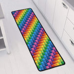 Colorful Plastic Building Blocks Print Long Kitchen Mat