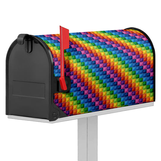 Colorful Plastic Building Blocks Print Mailbox Cover