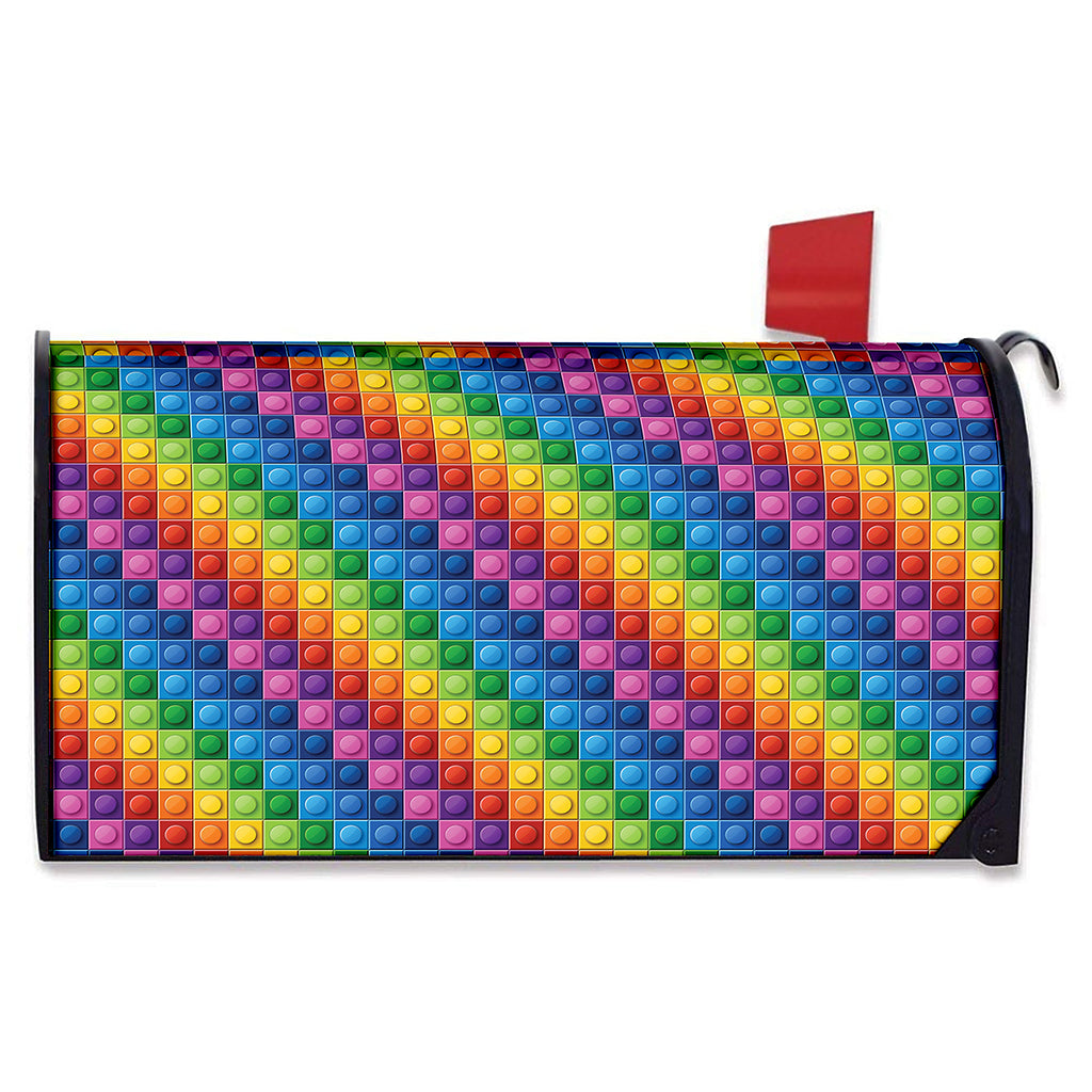 Colorful Plastic Building Blocks Print Mailbox Cover