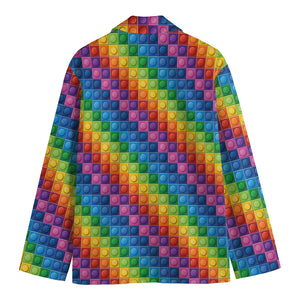 Colorful Plastic Building Blocks Print Men's Blazer