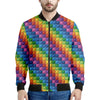 Colorful Plastic Building Blocks Print Men's Bomber Jacket