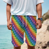 Colorful Plastic Building Blocks Print Men's Cargo Shorts