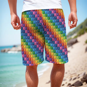 Colorful Plastic Building Blocks Print Men's Cargo Shorts