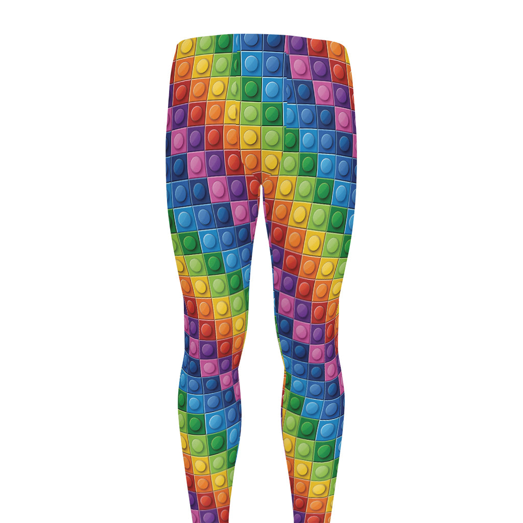 Colorful Plastic Building Blocks Print Men's leggings