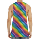 Colorful Plastic Building Blocks Print Men's Muscle Tank Top