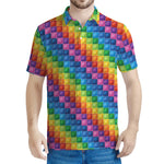 Colorful Plastic Building Blocks Print Men's Polo Shirt