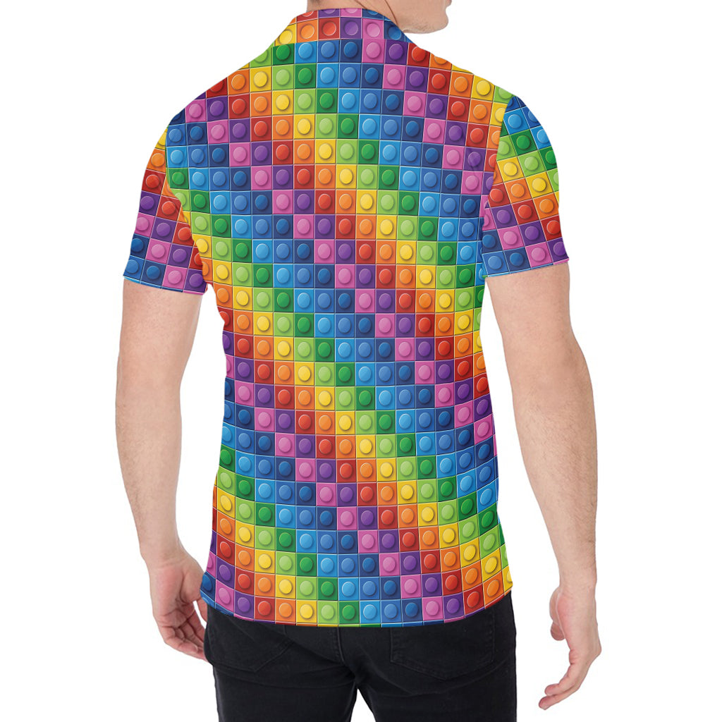 Colorful Plastic Building Blocks Print Men's Shirt