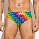 Colorful Plastic Building Blocks Print Men's Swim Briefs