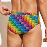 Colorful Plastic Building Blocks Print Men's Swim Briefs