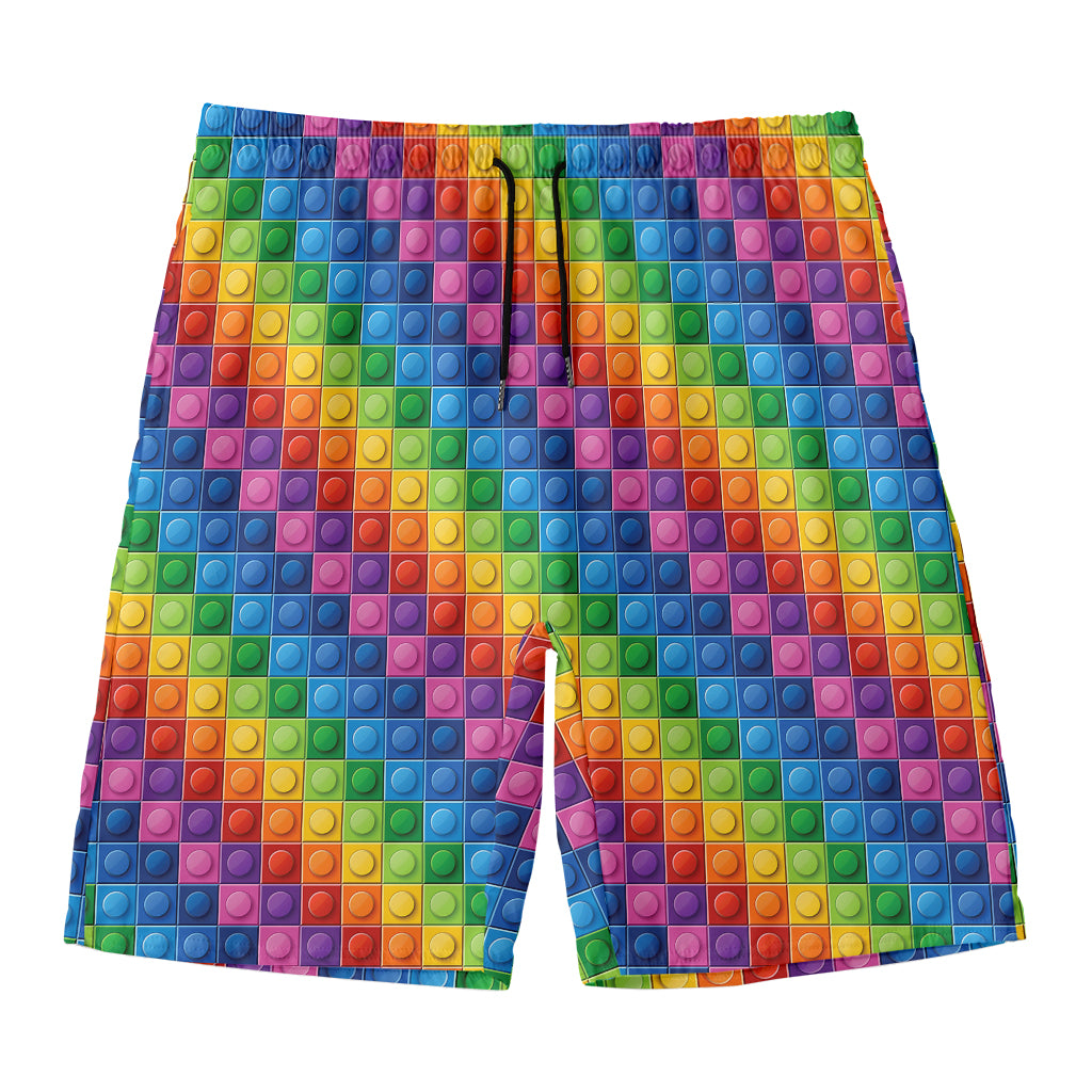 Colorful Plastic Building Blocks Print Men's Swim Trunks