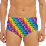 Colorful Plastic Building Blocks Print Men's Triangle Swim Briefs