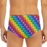 Colorful Plastic Building Blocks Print Men's Triangle Swim Briefs