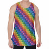 Colorful Plastic Building Blocks Print Men's Velvet Tank Top