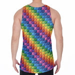 Colorful Plastic Building Blocks Print Men's Velvet Tank Top