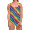 Colorful Plastic Building Blocks Print One Piece Swimsuit