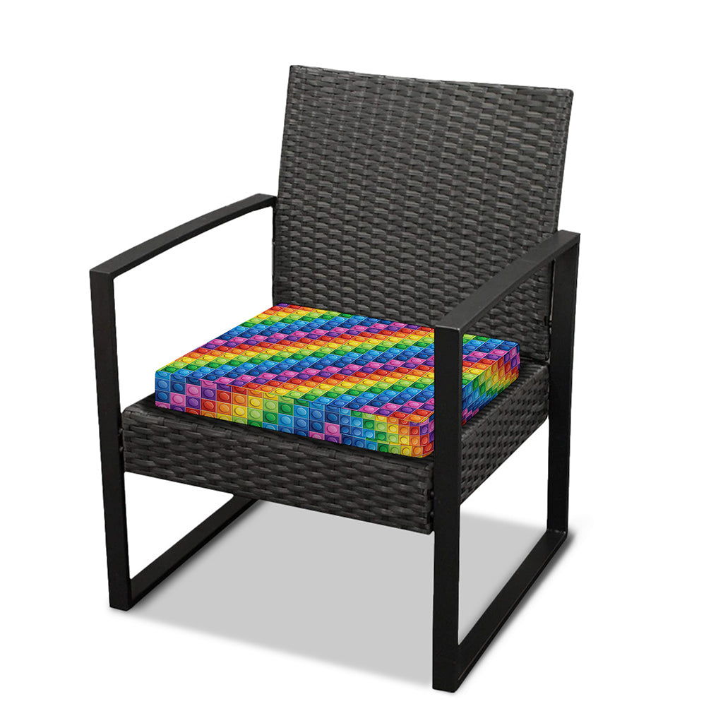 Colorful Plastic Building Blocks Print Outdoor Seat Cushion Cover
