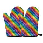 Colorful Plastic Building Blocks Print Oven Mitts