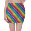 Colorful Plastic Building Blocks Print Pencil Mini Skirt