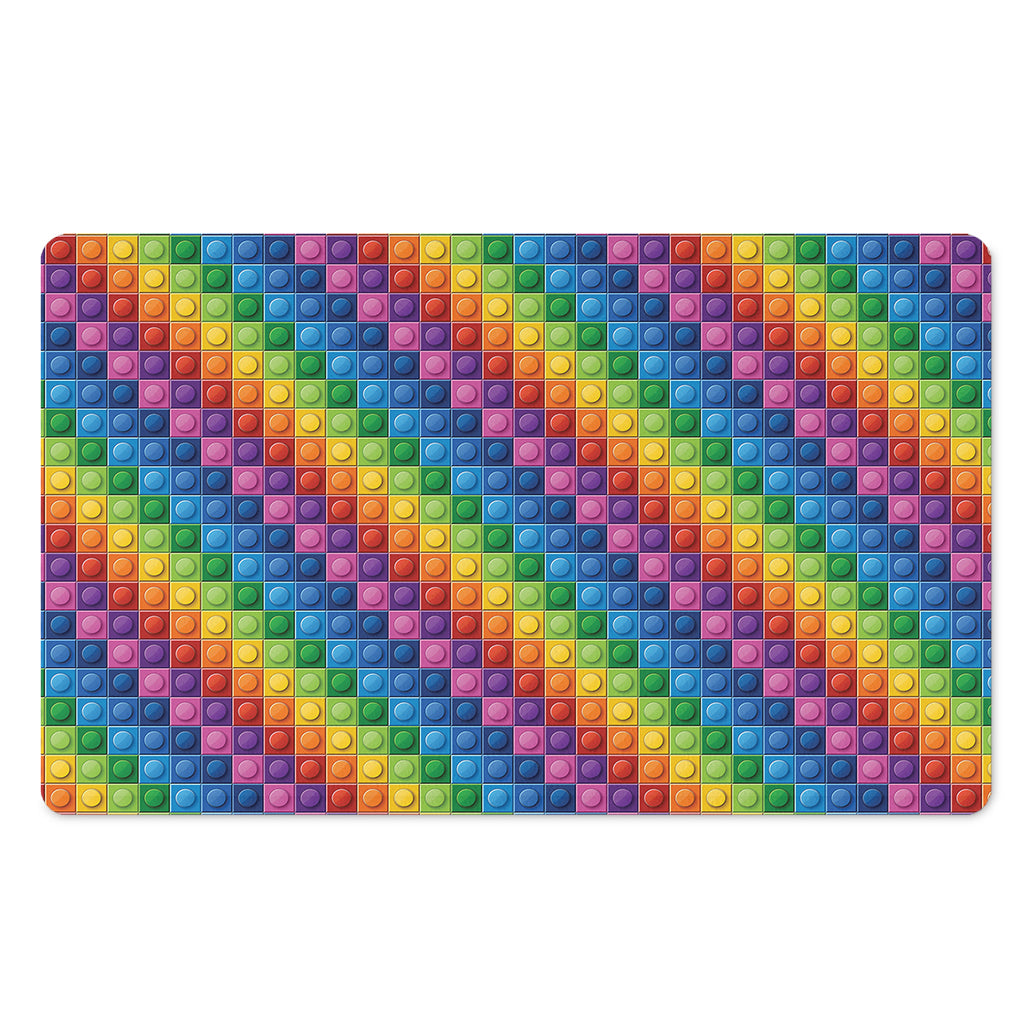 Colorful Plastic Building Blocks Print Polyester Doormat