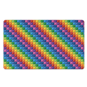 Colorful Plastic Building Blocks Print Polyester Doormat