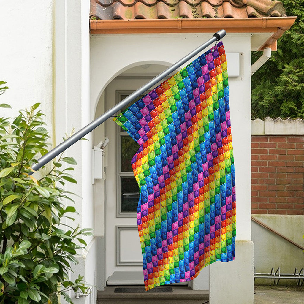 Colorful Plastic Building Blocks Print Polyester Flag