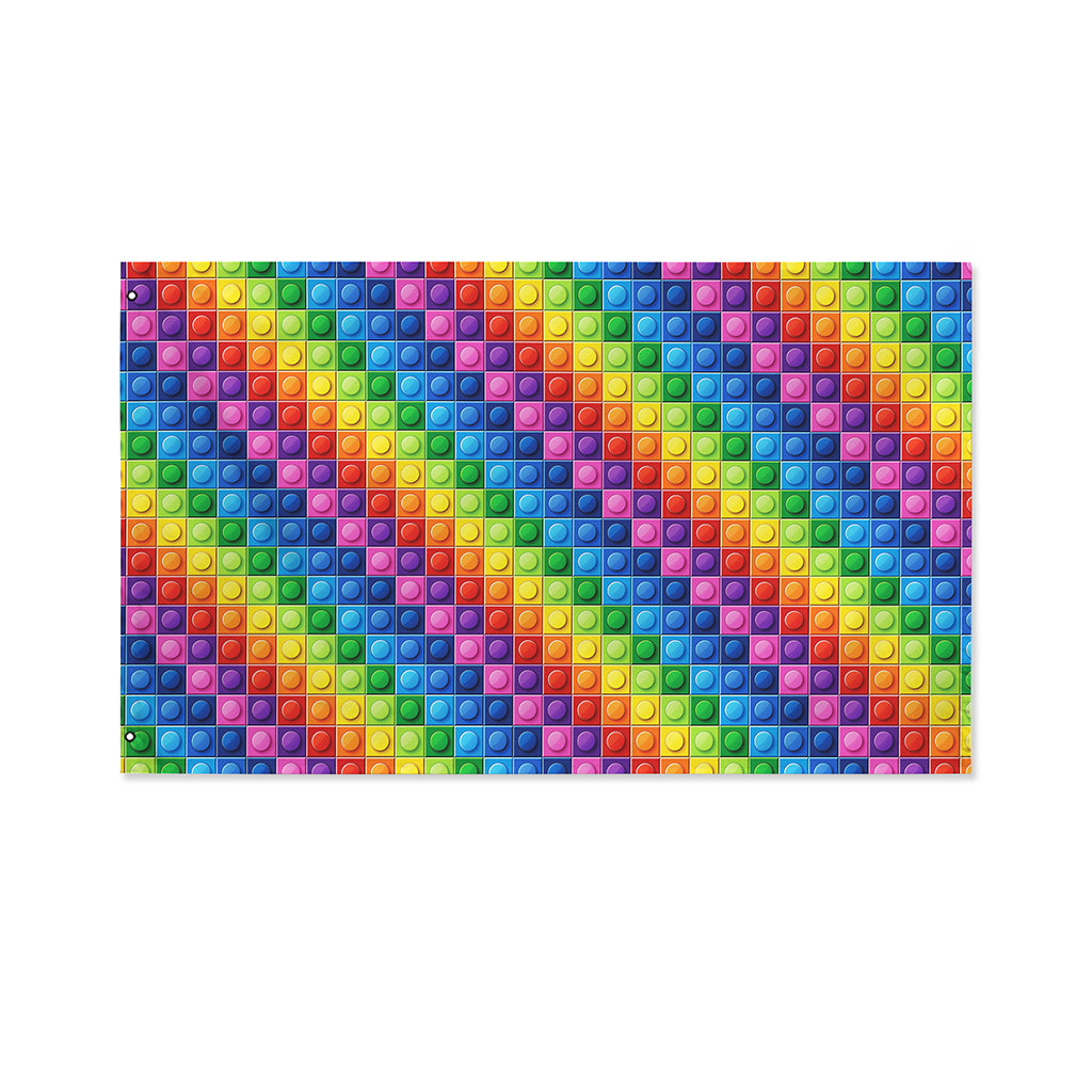 Colorful Plastic Building Blocks Print Polyester Flag