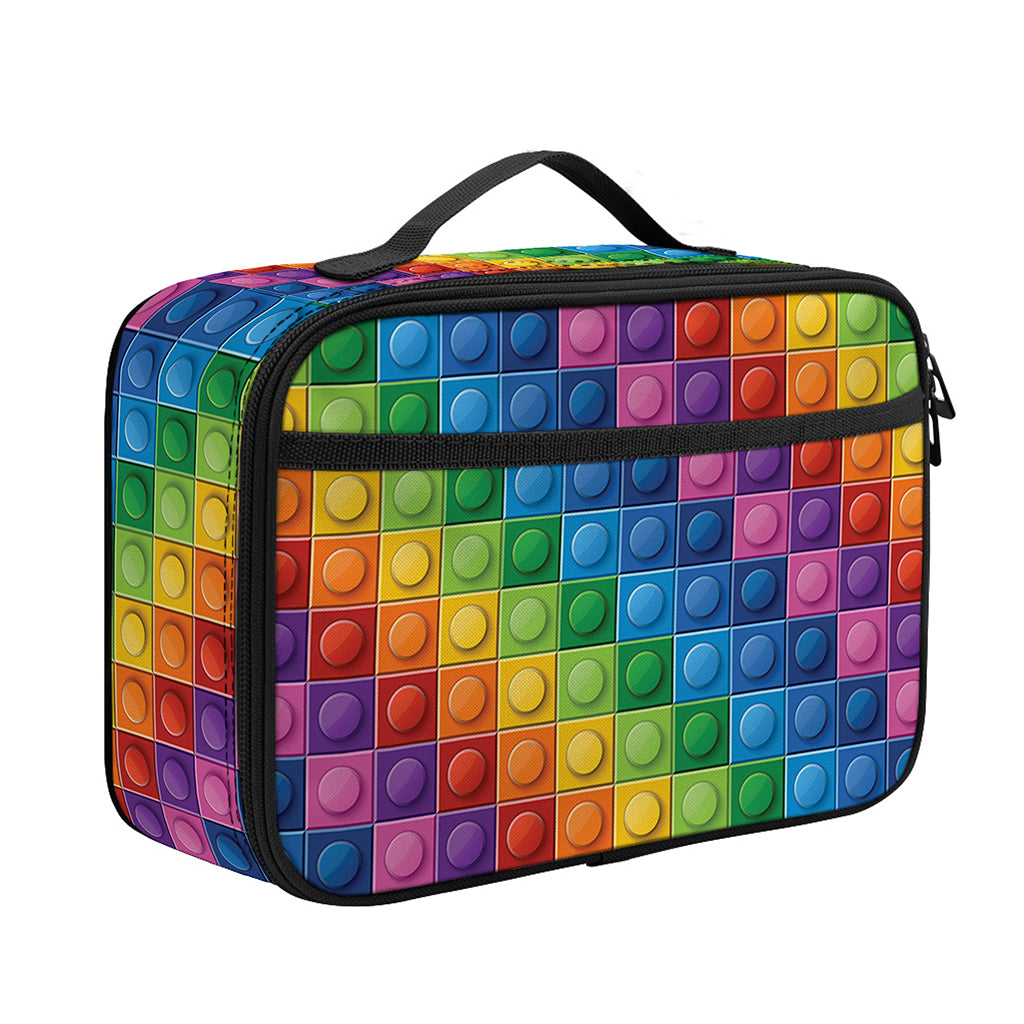 Colorful Plastic Building Blocks Print Portable Lunch Bag